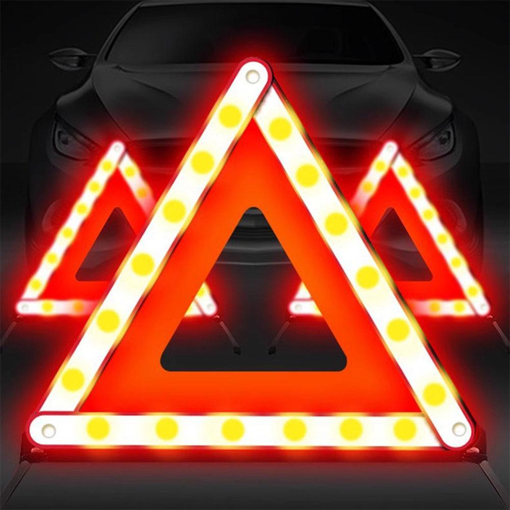 Car Emergency Warning Triangle Reflective Safety Sign Foldable Tripod ...