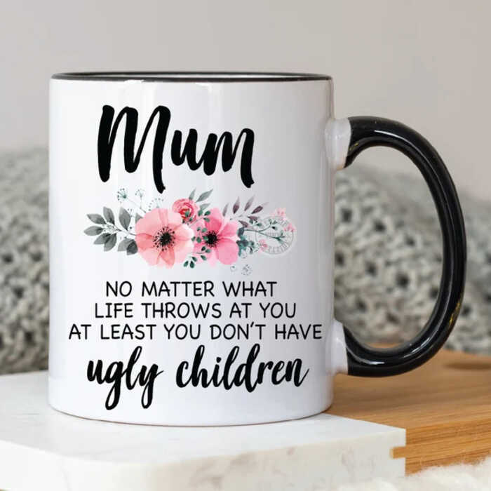 Tazza In Ceramica Nacho Regalo Per La Festa Della Mamma - Tazza Da Tè E Caffè Con Manico Nero, Capacità 330 Ml