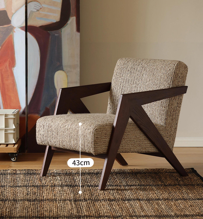 【SG⚡】Single Sofa Chair Living Room Lounge Chair Solid Wood Single Sofa ...