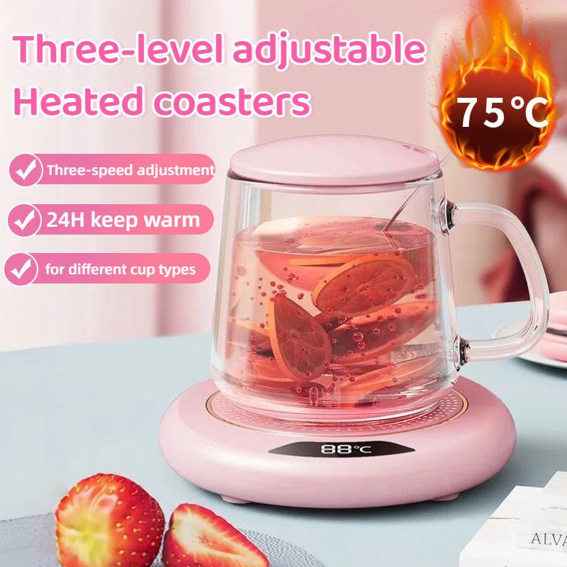 3PCS USB Heating Coaster Warmer 3-gears Thermostatic Smart Electric ...