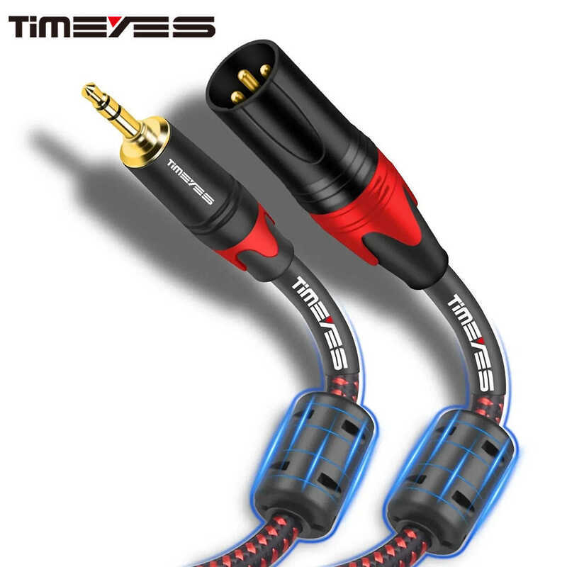 PNGKNYOCN Câble adaptateur XLR vers 1/8 court, symétrique 3,5 mm TRS femelle stéréo vers XLR mâle (0,3 m/1 FT