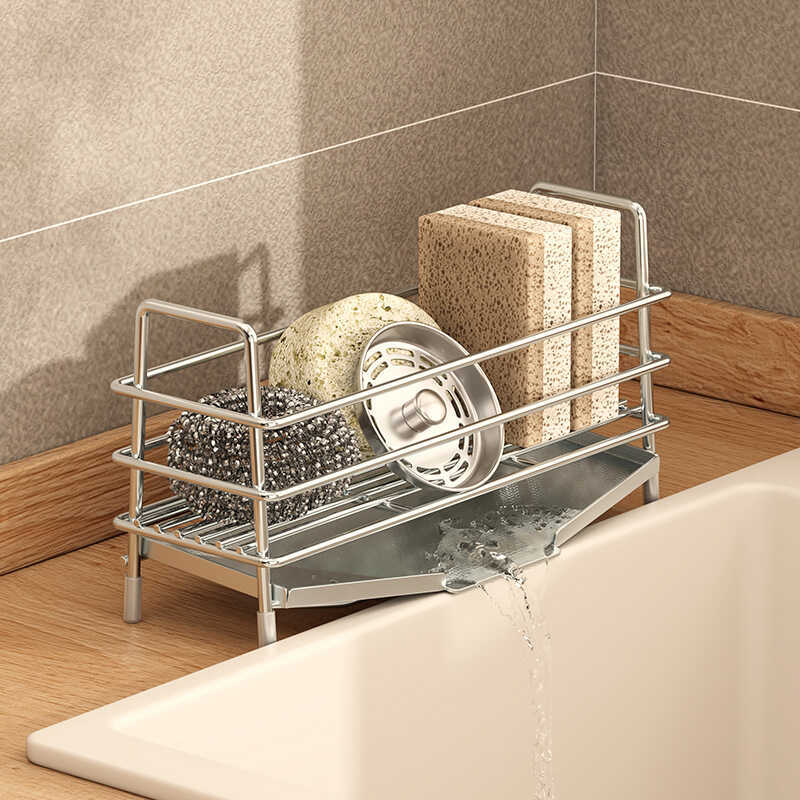 304 Stainless Steel Kitchen Rag Drain Rack Dedicated Sink Side Sink ...