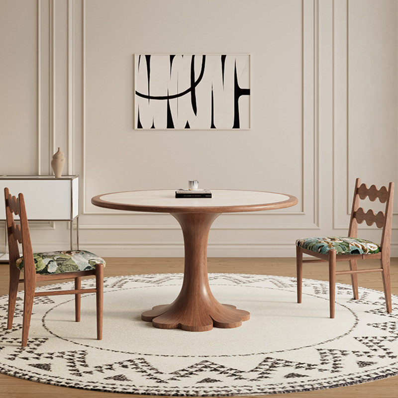 Solid Wood Table Rock Board Dining Table French Cream Style Dining ...