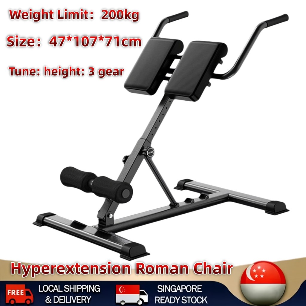SG STOCK Foldable Roman Chair Home Fitness Equipment Sheep Back Support ...