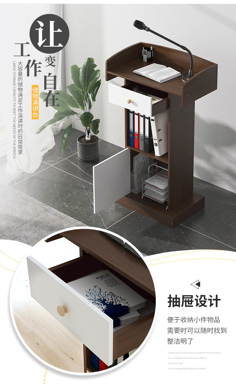 Office Desk Lectern Church Lecture Table School Teacher Wooden Lecture ...