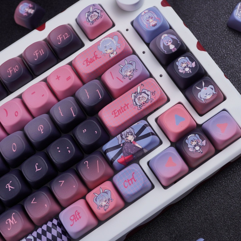 Hatsune Miku Rabbit Cave Keycaps 130 Keys MOA Profile PBT Wooting Aula ...