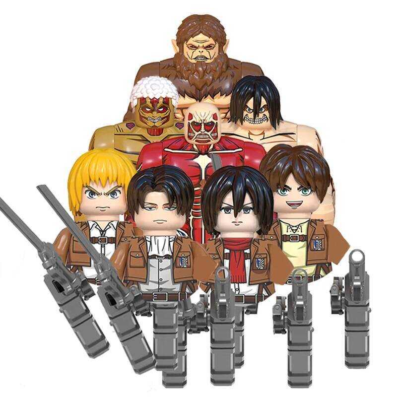C MOC Creative Attack On Titan Eren Yeager Ackerman Doll Mini Anime ...