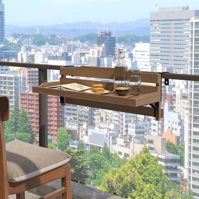 Railing Table Foldable Kitchen Table Anti-Corrosion Balcony Table ...