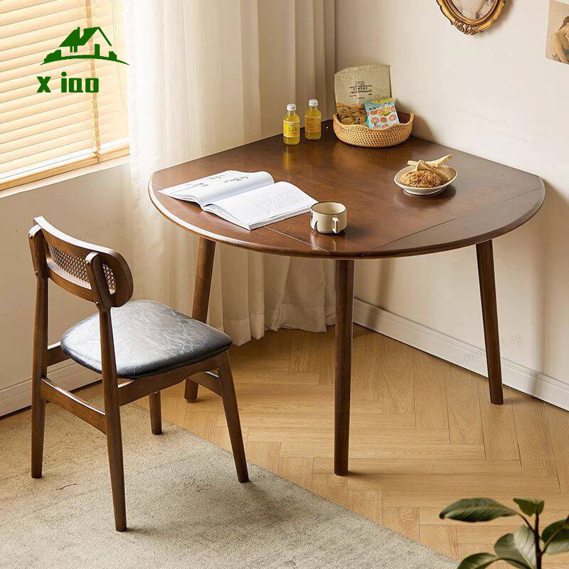 Solid Wood Foldable Dining Table Modern Simple Dining Table Retractable ...