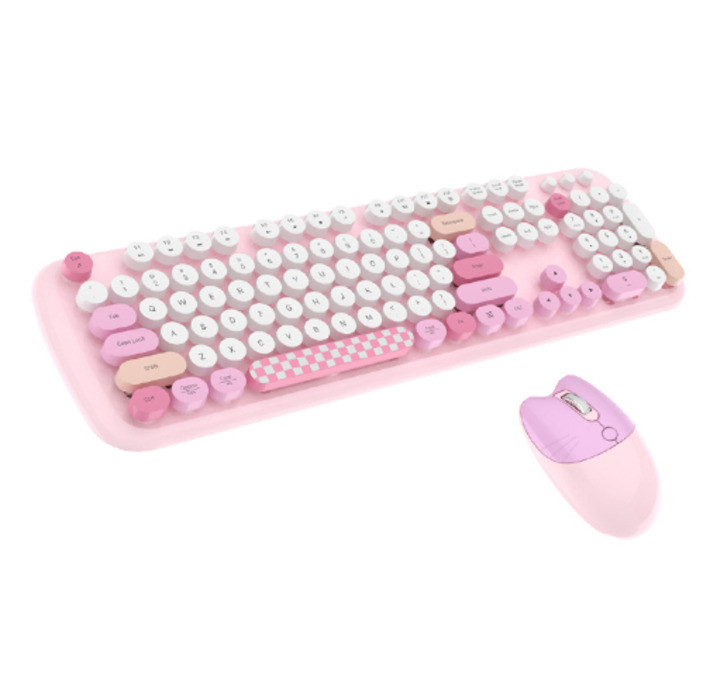MOFFII Wireless Keyboard and Mouse Combo - Cute Typewriter Keyboard ...