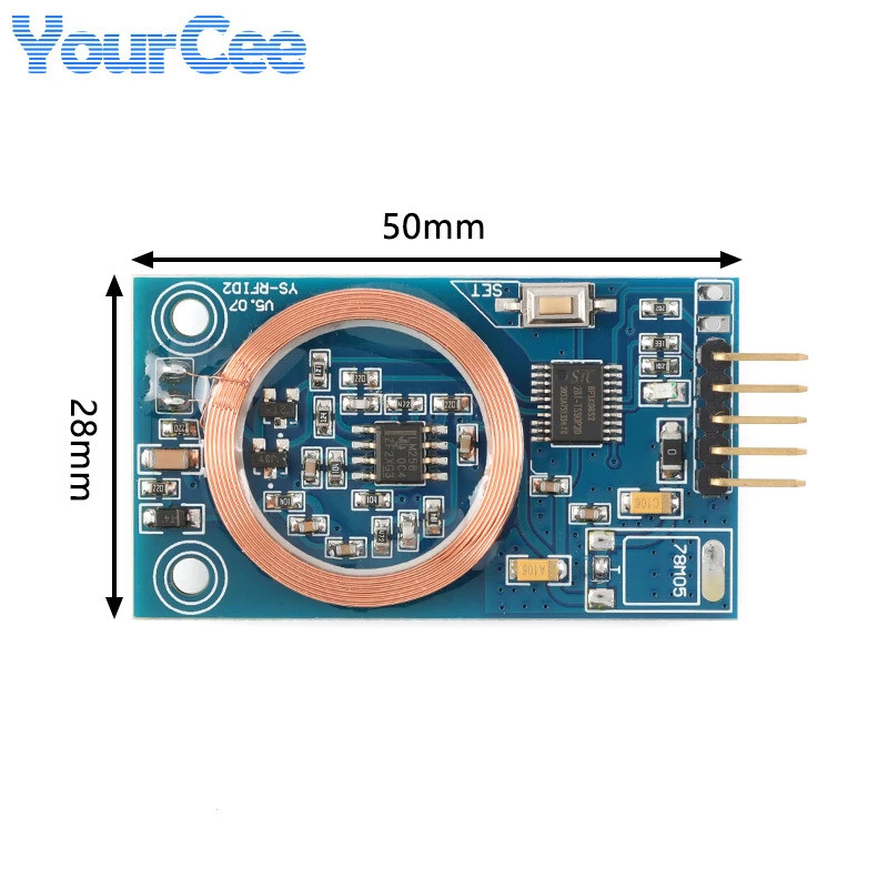 ID Card Decoder Decoding RFID Reader Module 125KHz TK4100 UART Output ...