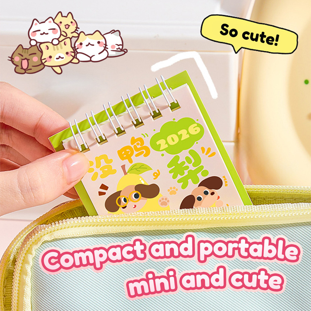 【4PCS CALENDAR 2026 MINI】Mini Pocket Calendar Desktop Kalendar Door ...