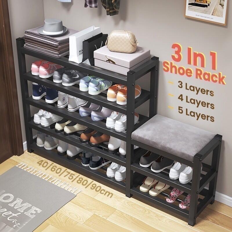 SG Stock Shoe Rack With Seat Shoe Rack Cabinet Shoe Rack Shoe Metal ...