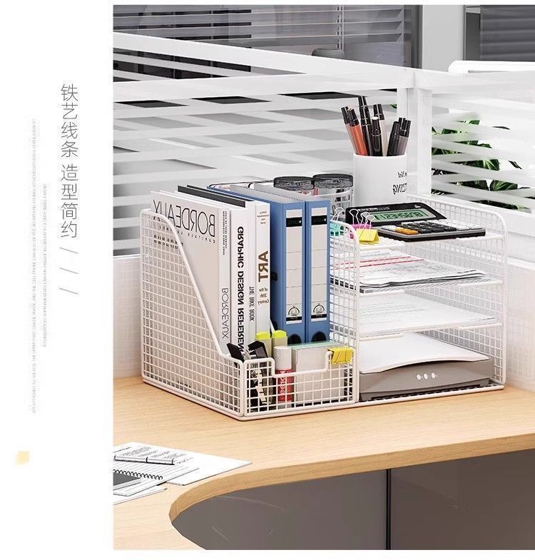[in stock] Desktop bookshelf file organizer office desk folder storage ...