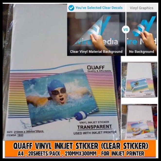 Quaff inkjet vinyl sticker a4 size | Shopee Singapore