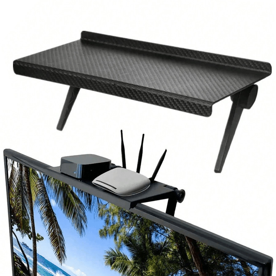 Foldable Computer Monitor Storage Rack Adjustable Tv Top Storage Rack ...