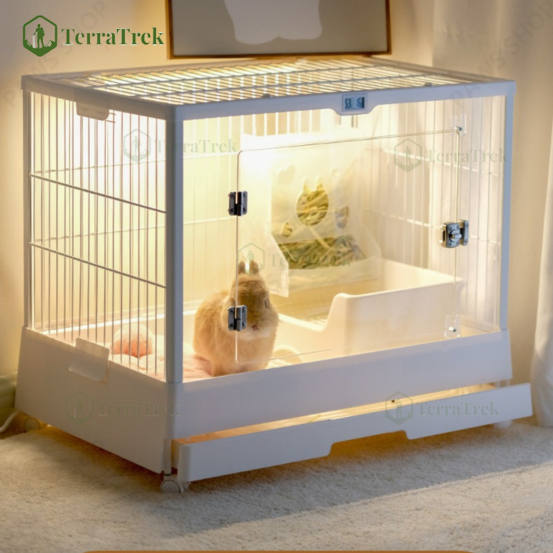 Acrylic Rabbit Cage Luxury Home Indoor Anti Spray Urine Guinea Pig ...