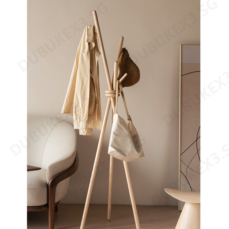 Solid Wood Creative Floor-Standing Coat Rack Simple Light Luxury ...