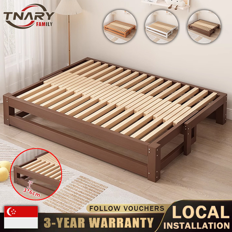 TNARY Solid Wood Bed Frame Multifunctional Folding Bed Extractor Bed ...