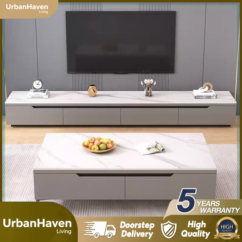 TV Cabinet Coffee Table Set Console Rock Panel TV Cabinet Home Tv ...