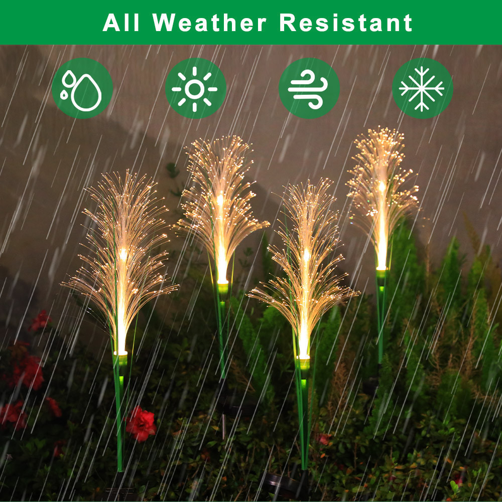 4pcs Solar Garden Lights LED Luminous Reed Outdoor Waterproof Solar ...