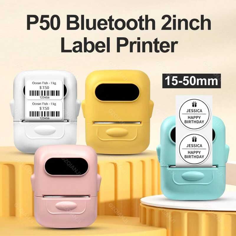 Marklife P50 Thermal Mini Wireless Label Sticker Printer Suitable Small ...