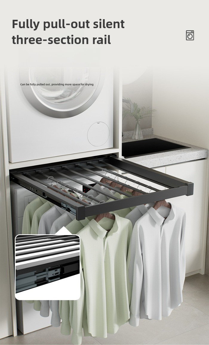 Retractable Clothesline Hidden Drying Rack for Washing Machine Balcony ...