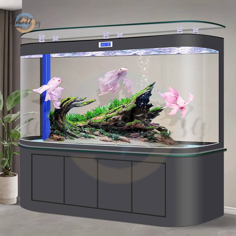 2025 New Model Smart Home Integrated Glass Fish Tank With Cabinet ...