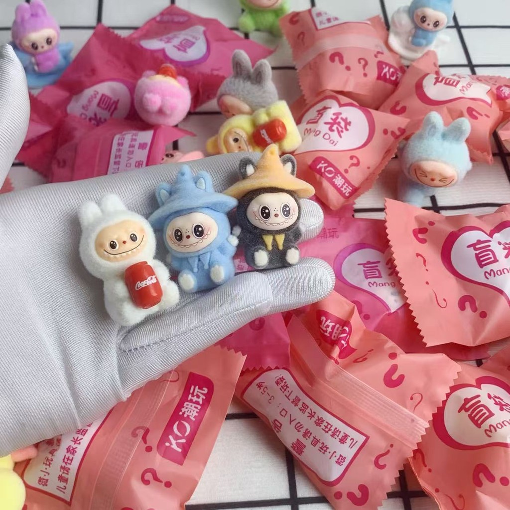Labubu Blind Bag Cute flocking Doll Ninety Teeth Toy Prize Gift For ...