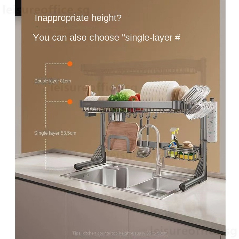 Kitchen Stainless Steel Telescopic Sink Storage Rack Steady Multi ...