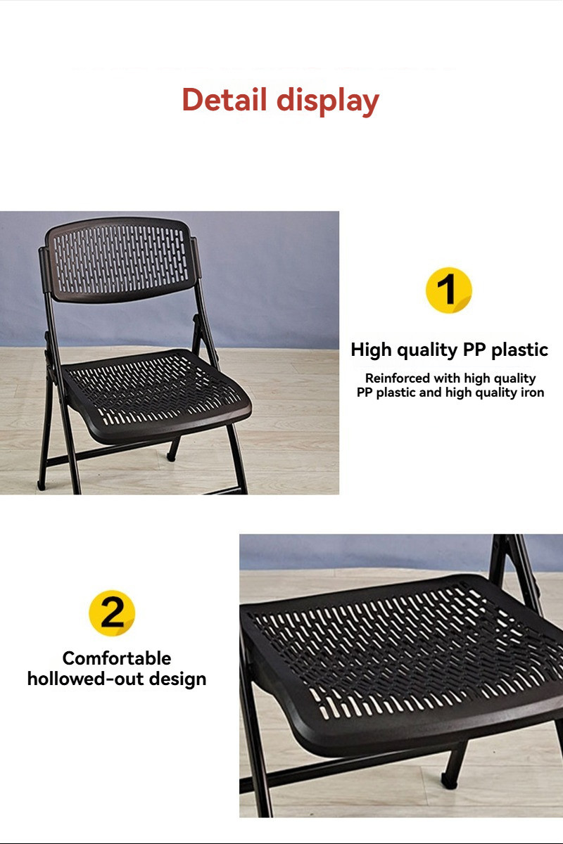 Home Office Folding Training Chair Thick Back Plastic Stackable Meeting ...