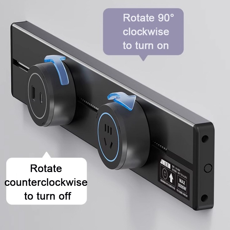 Movable Wall Mounted Power Track Socket Universal Adapter Office Home ...