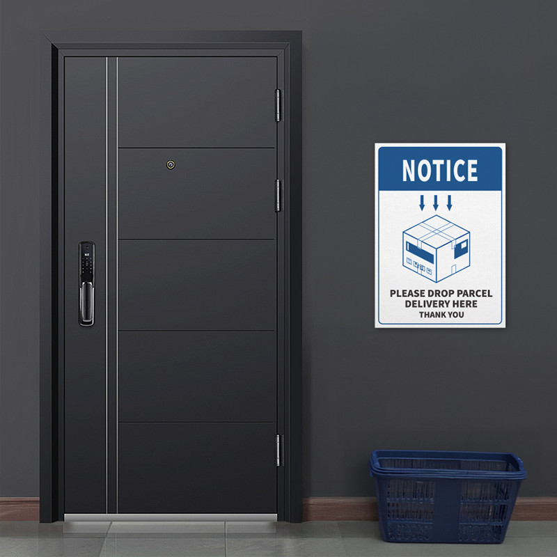 PLEASE DROP PARCEL DELIVERY HERE Sign Sticker Waterproof PVC Label Sila ...