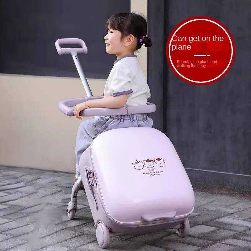 Kid's Lage sit can ride Lazy Grdrail Boarding Box Trolley Case TSA Lock ...
