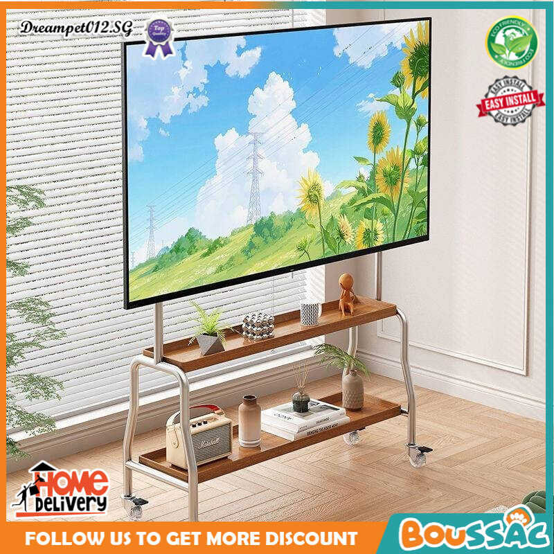 BOUSSAC TV Movable Stand, Living Room, Bedroom Universal Stainless ...