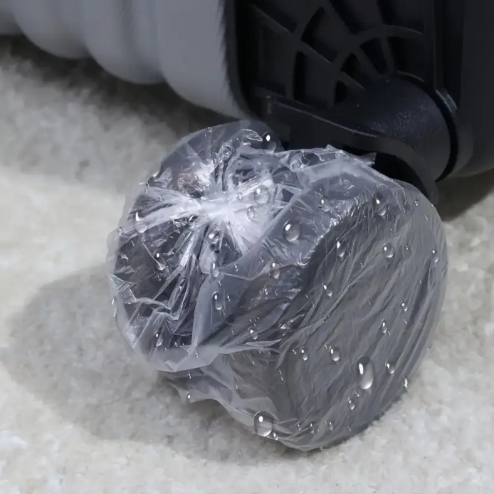100pcs Disposable Luggage Wheel Protection Cover - Chair Wheel Protect ...
