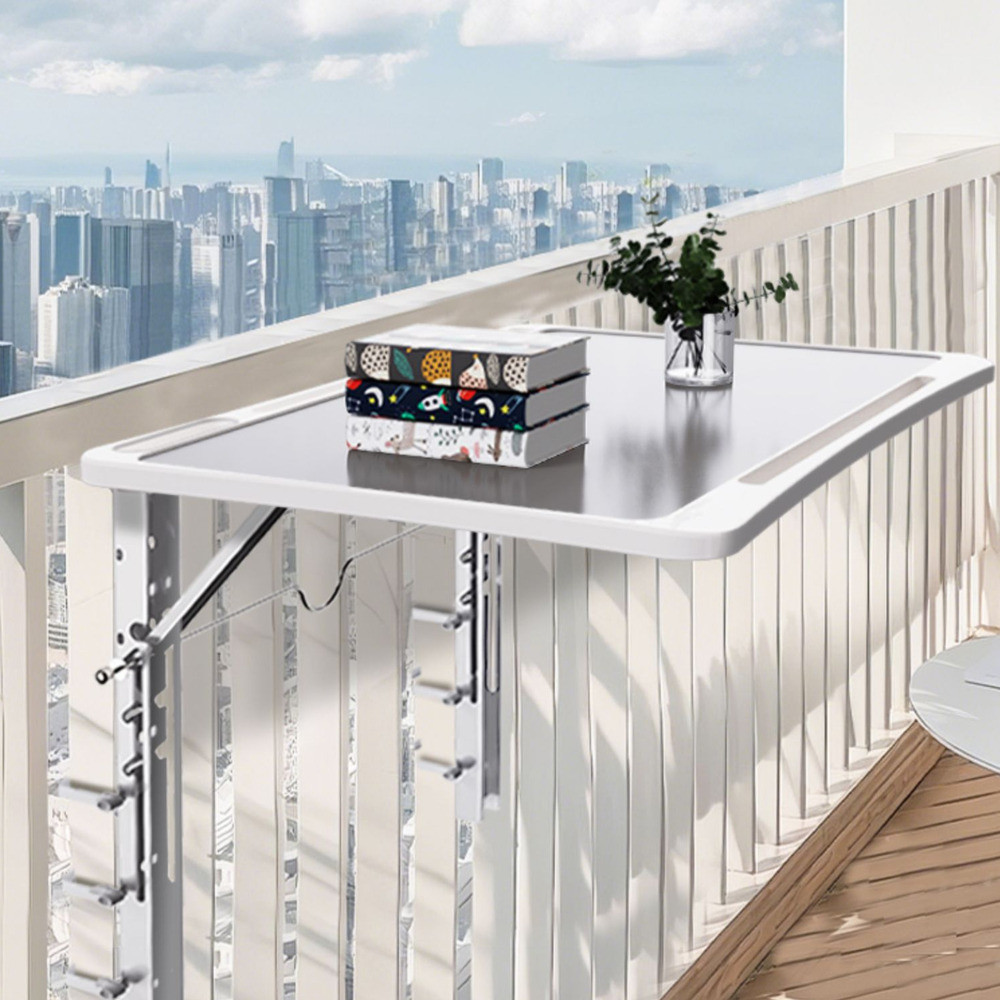 Balcony Railing Hanging Table Folding Windowsill Small Apartment Bar ...
