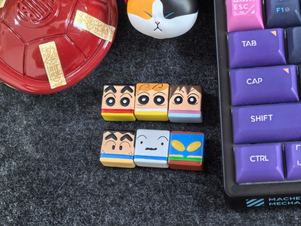 Crayon Shin-chan Keycaps Cute MX Switch 3D Mechanical Resin Keycaps ESC ...