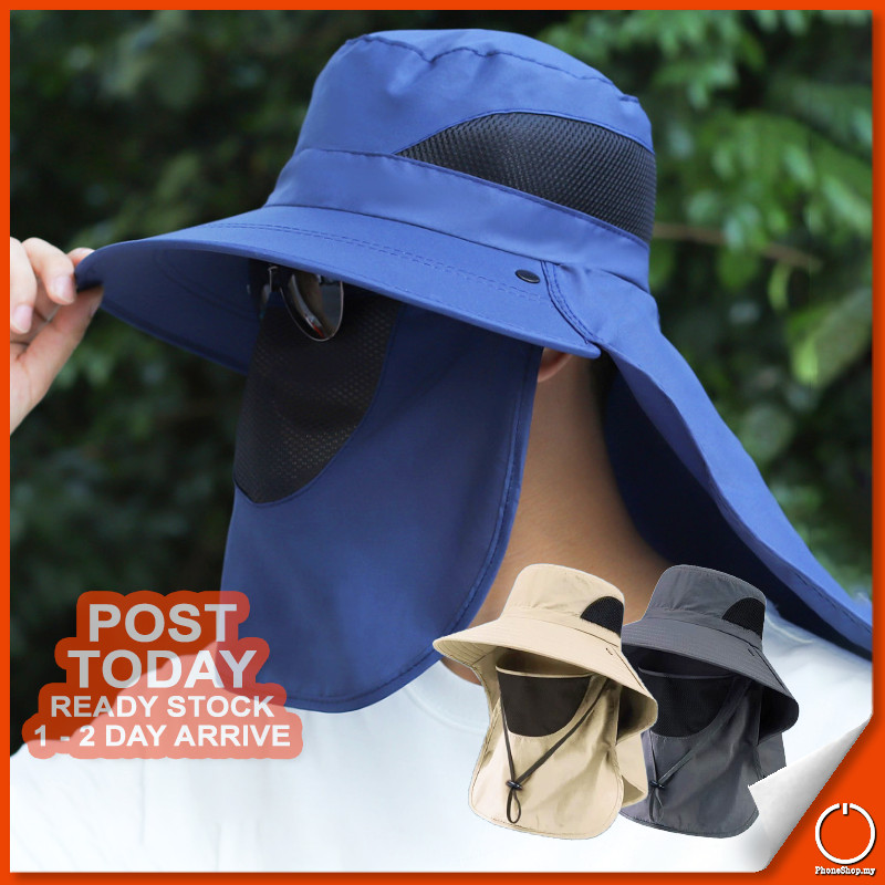 FULL COVER Outdoor Sun Hats Face Cover Waterproof Cap Fishing Hiking ...