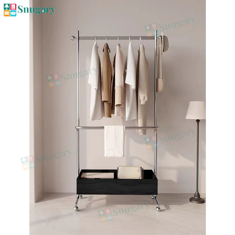 Clothes Rack Floor-Standing Coat Rack Simple Movable Storage Rack ...
