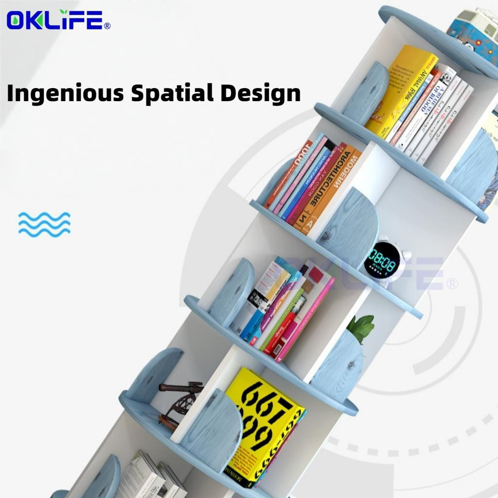 360 Degree Rotating Multi-Layer Floor Standing Small Bookcase Stable Space Saving Student Books Storage Rack view 6