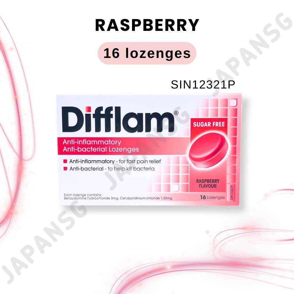 DIFFLAM Honey Lemon Lozenges/ Eucalyptus Menthol/ Raspberry- Sore ...
