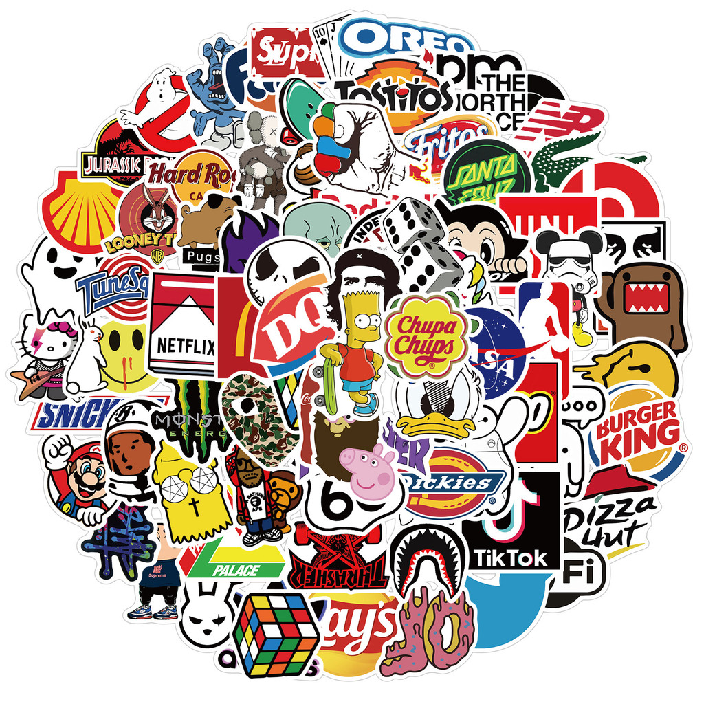 101 Pieces Stylish Streetwear Cartoon Graffiti Stickers - Waterproof ...