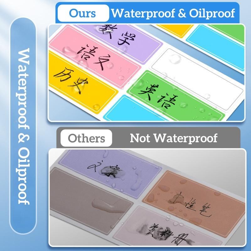 10 Sheets Waterproof Multi-Color Label Stickers – Self-Adhesive Name ...