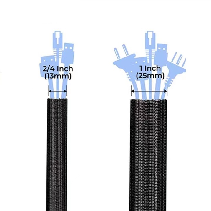 SG]🔥Black & White Multihole Cable Management Sleeve, Neoprene Cord ...