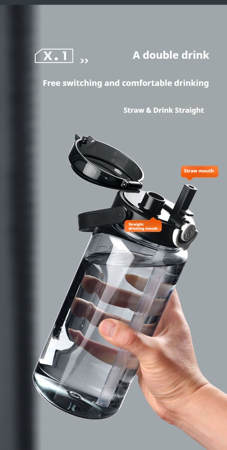 【ALLEN】1500ml/2000ml Large Water Bottle with FREE Bottle Brush & Straw ...
