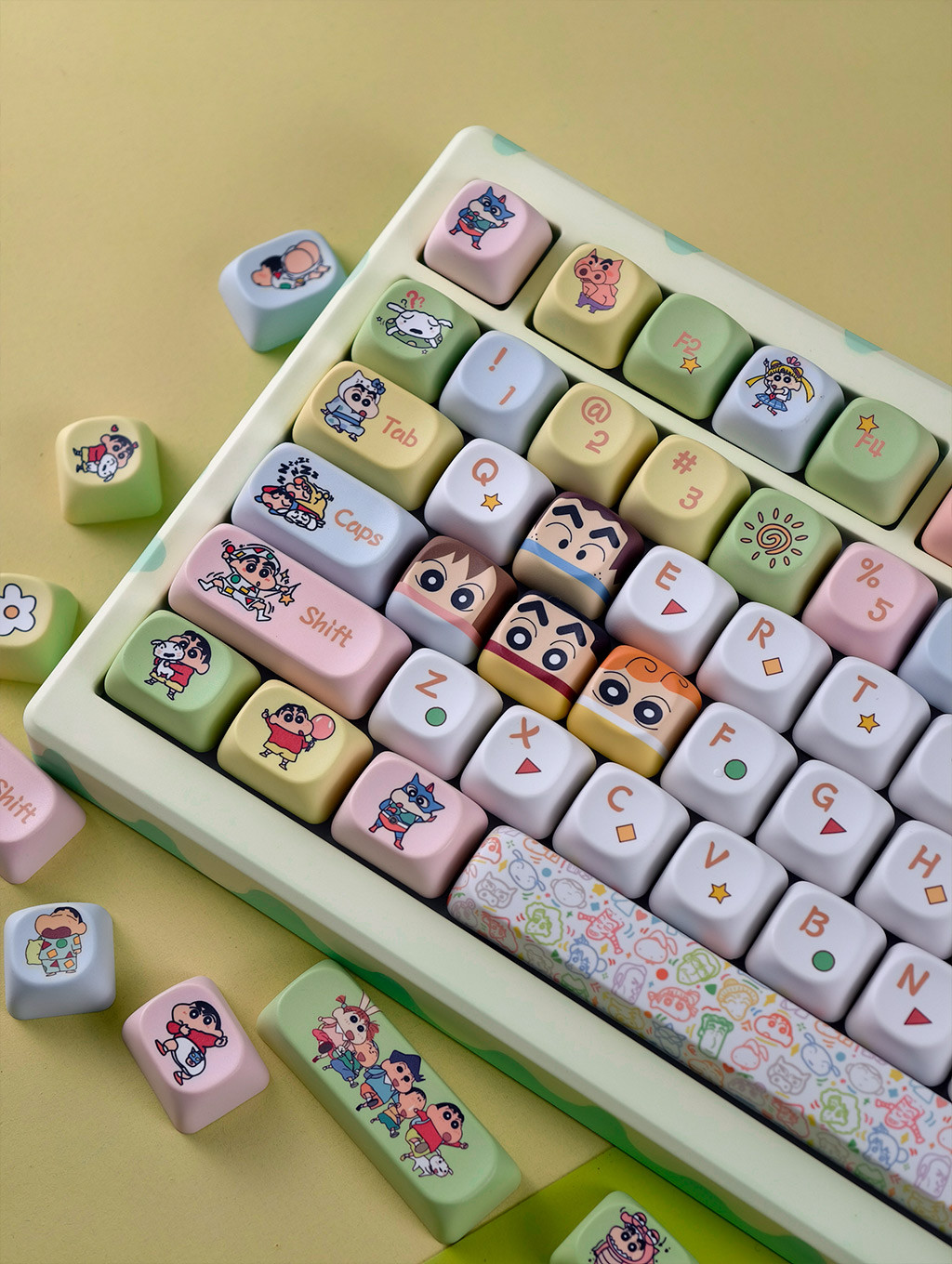 Crayon Shin-chan Keycaps PBT MOA Profile 130 Keys Dye Sublimation Aula ...