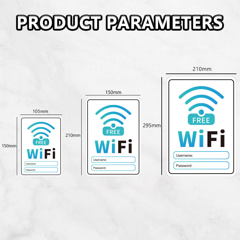 Free Wifi Sticker Sign Waterproof PVC Indoor Outdoor Use For Restaurant ...