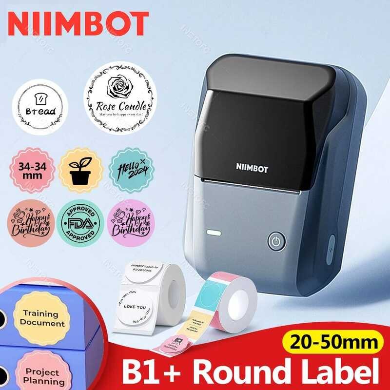 Niimbot B1 Wireless Label Maker White Color Transparent Clear Round ...