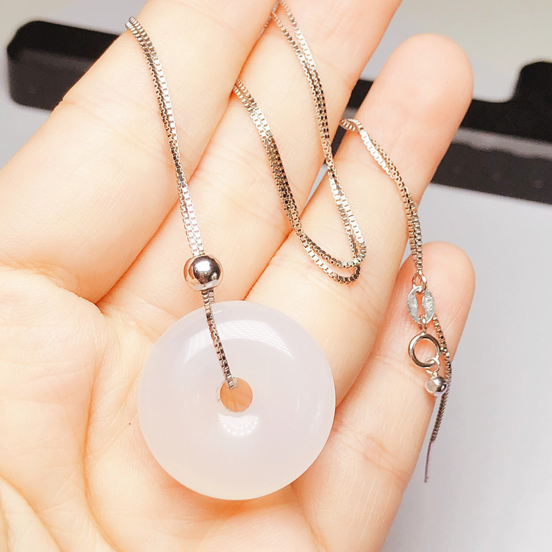 s925 sterling silver necklace positioning needle chain lengthened Box ...